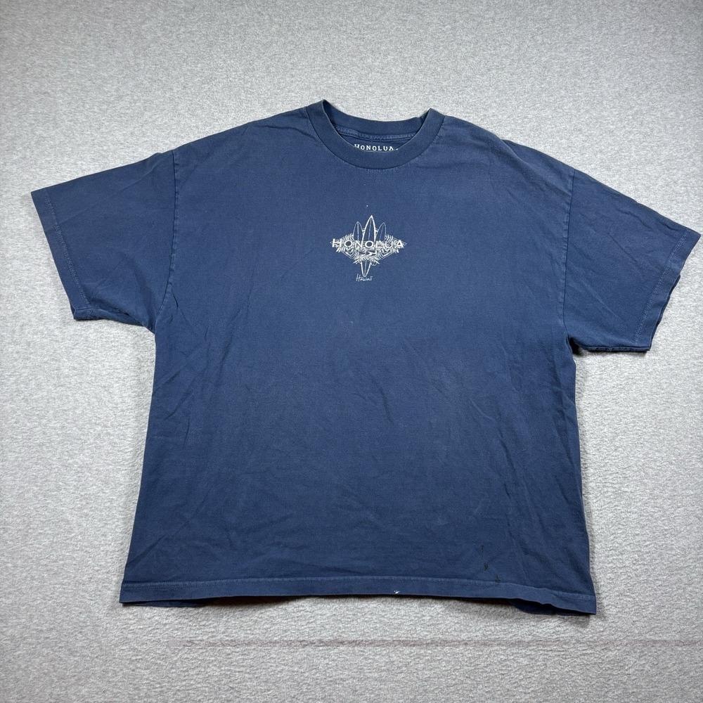 Honolua Surf Co Tee Blue Hawaii Surfboard Graphic Double Sided Y2K Surf Mens XXL